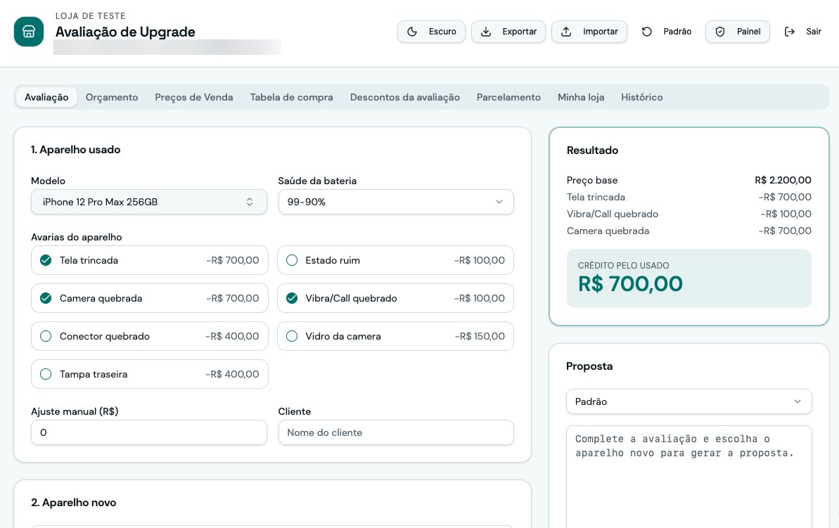 Avaliação de Upgrade